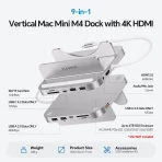 PULWTOP BS212D 9-in-1 Mac mini M4 Dock with SSD Enclosure, HDMI 4K & USB-C 10Gbps (SSD NOT Included) - Image 3