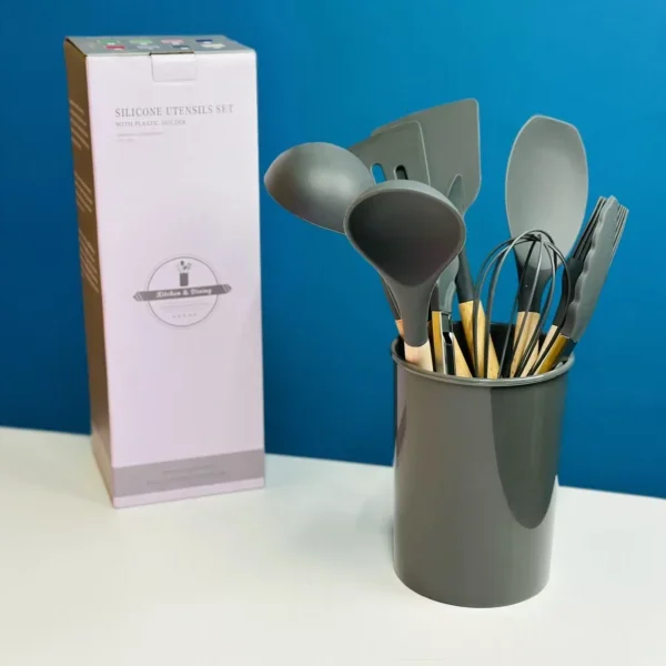 Premium 8Pcs Non-Stick Silicone Cooking Utensil Set with Holder