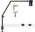 "Ulanzi VIJIM LS08 flexible arm professional live streaming stand holding smartphone and ring light, adjustable and stable setup for content creation"