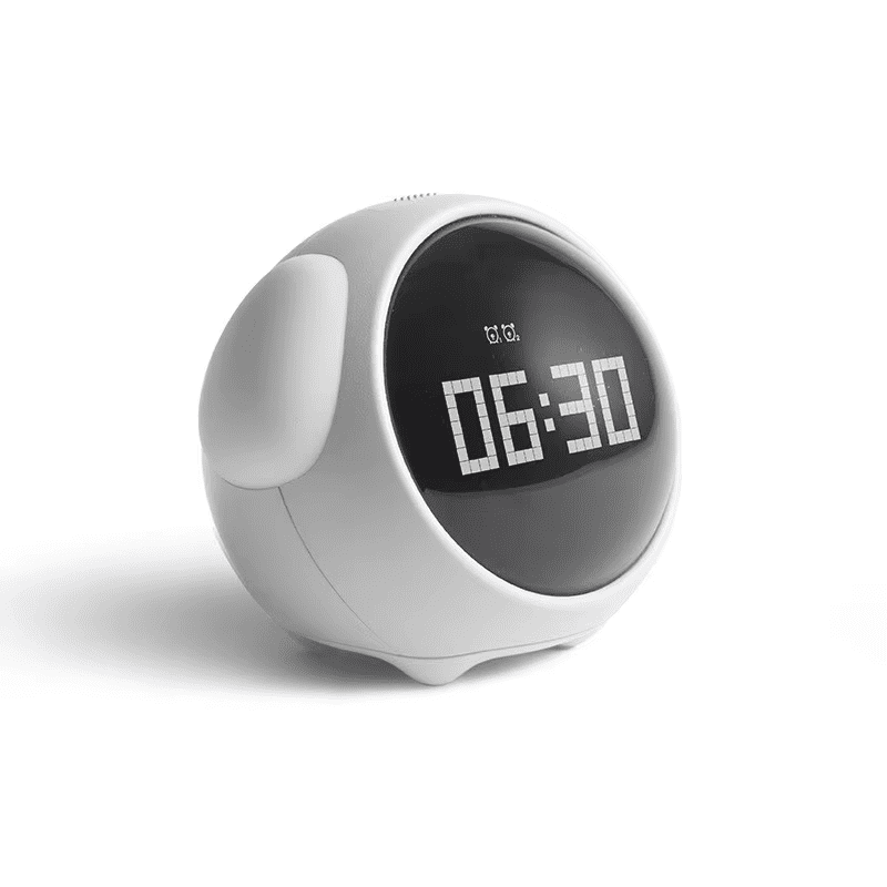 Cute expression multifunction LED pixel alarm clock with colorful display and smart features for home or desk use