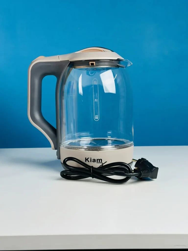 Kiam Electric Kettle BL002 with automatic shut-off and overheat protection, 1.8-liter stainless steel body.